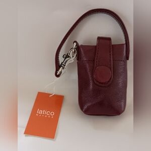 Vtg Latico Leather Flip Phone Carrying Case Holder Purse Strap Brown New NOS